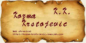 Kozma Krstojević vizit kartica